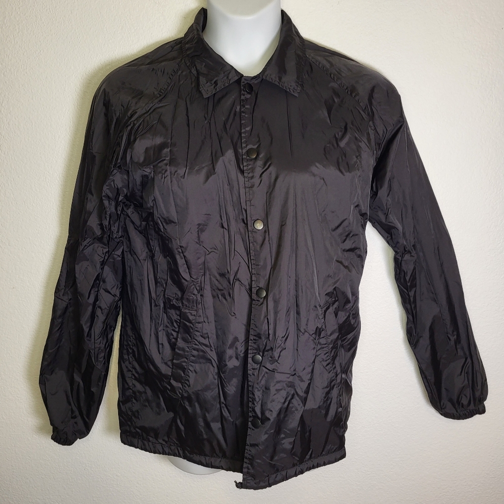 Black Windbreaker Rain Jacket size Medium